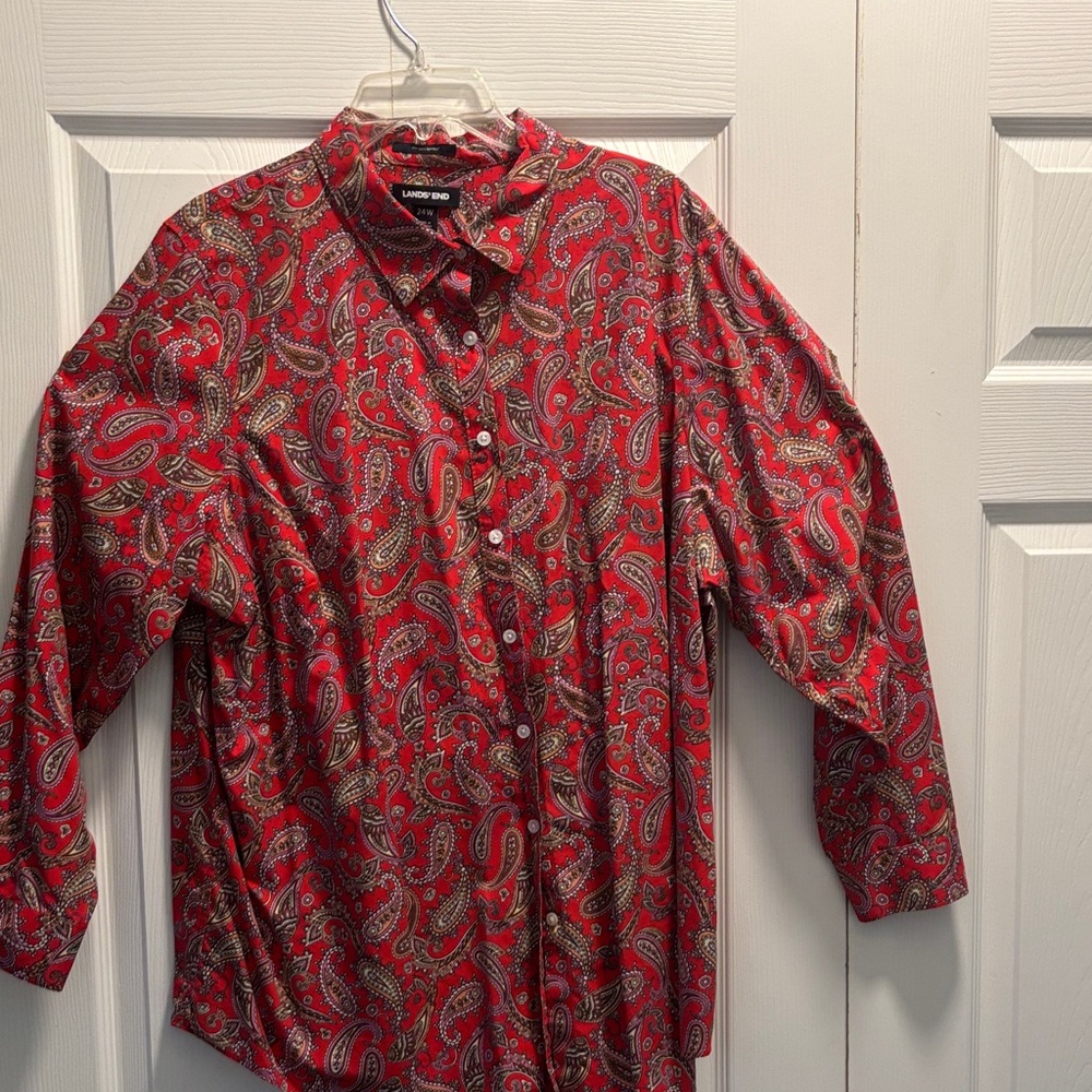 Red Paisley Women’s Blouse